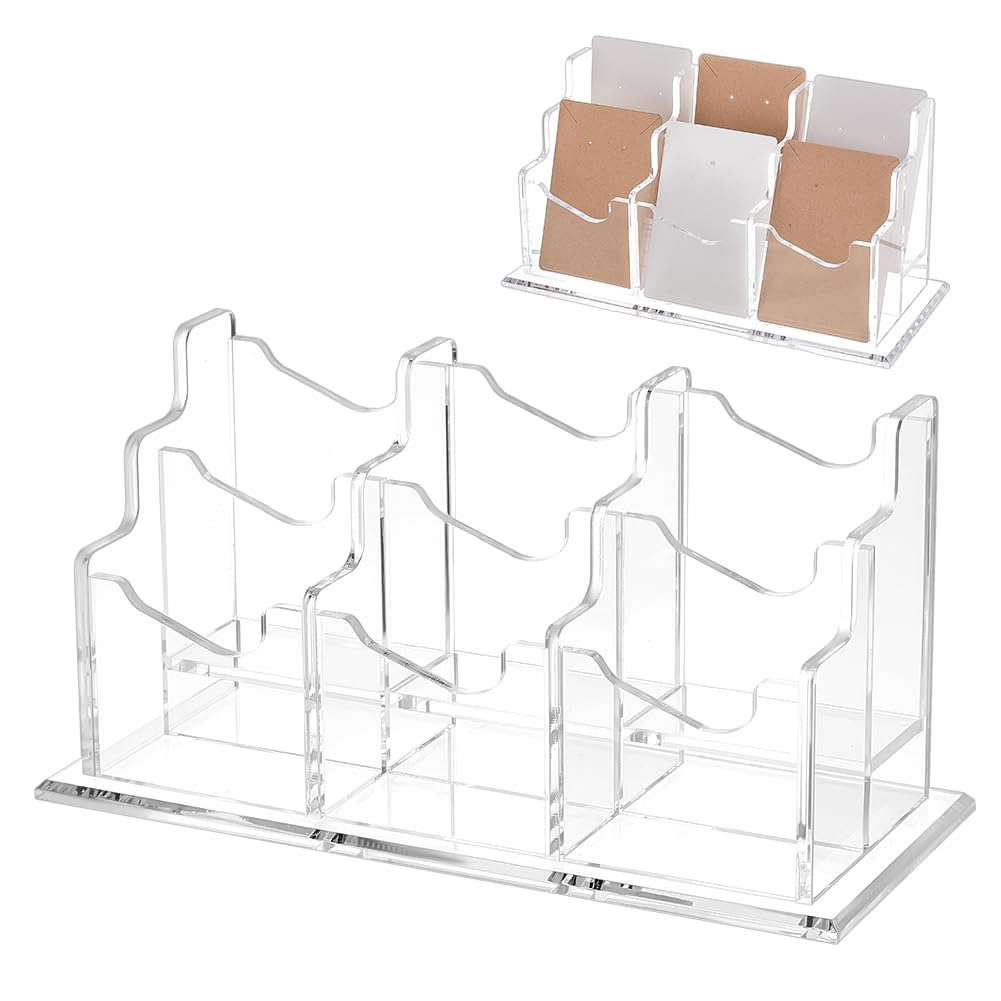 OLYCRAFT Visitenkartenhalter Aus Acryl Mit 6 Fächern Und 2 Ebenen Vertikaler Visitenkartenhalter Kla