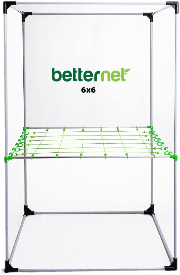 Scrog Netz 120×120 cm Basic | Für Ø 16 mm Zeltstangen (6×6 Raster) | Flexibles Pflanzenstütznetz für