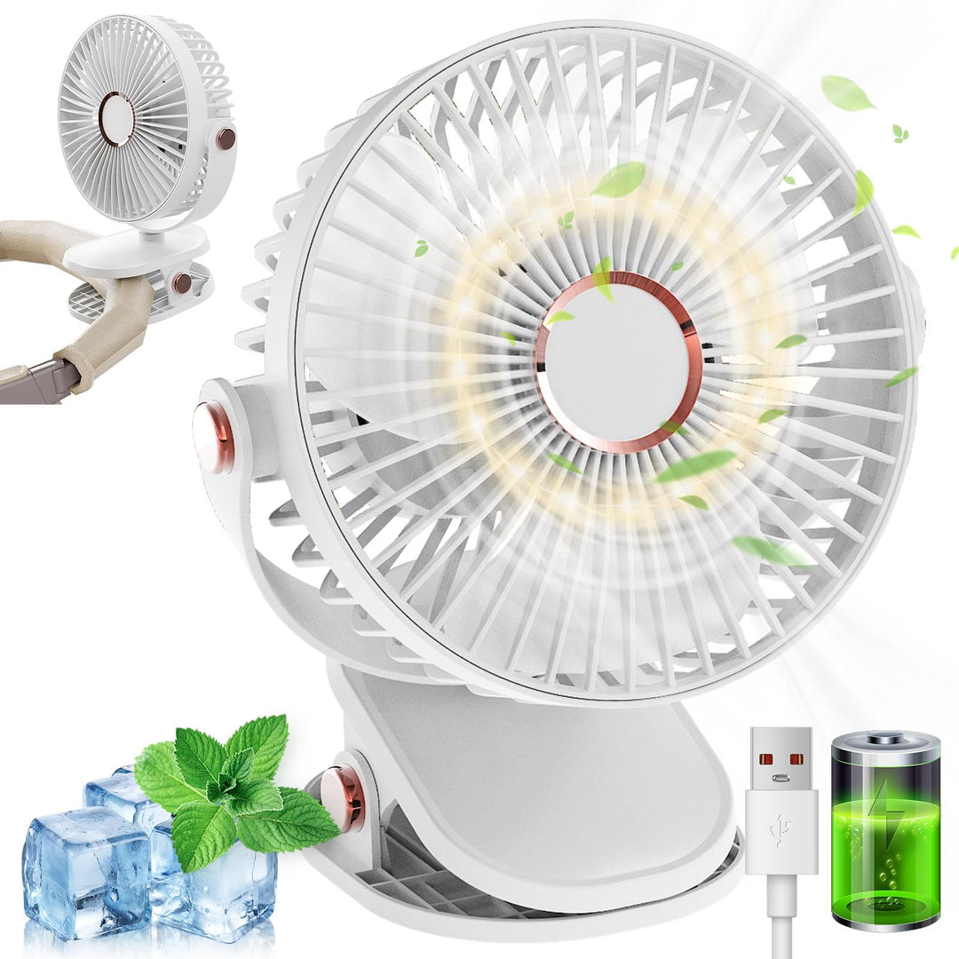 MUXIWOM Tischventilator, 5000 mAh, Mini-USB-Ventilator, leise, kleiner Schreibtischventilator, 5 Ges