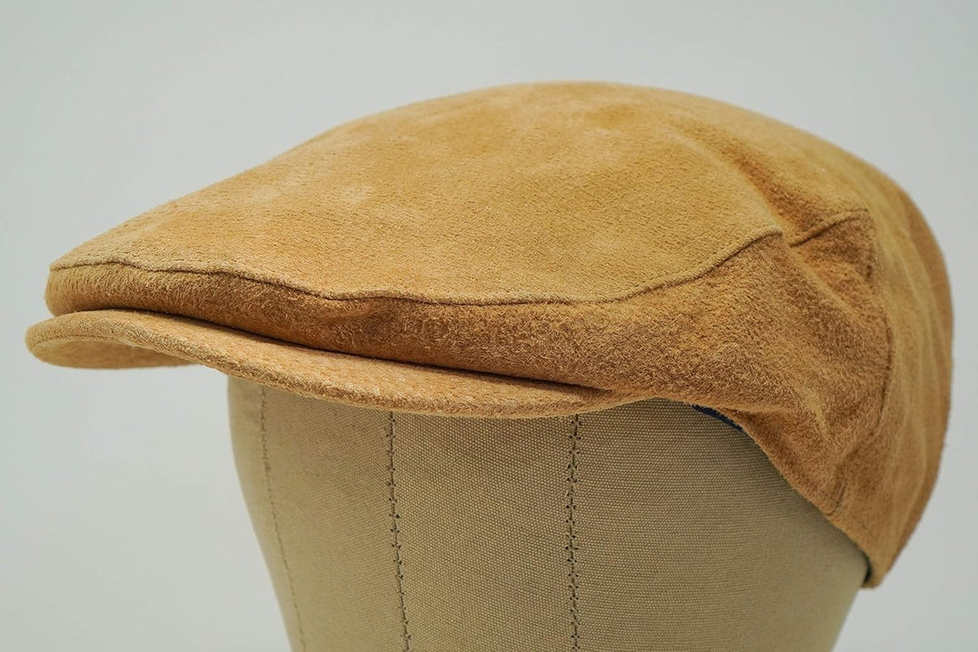 Borges & Scott The Tanner - Flat Cap aus Leder - Kappe mit weichem Schweinslederfutter S Leicht Gebr
