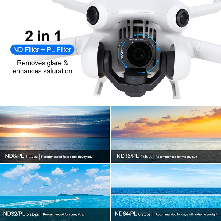 Skyreat Mini 4 Pro ND/PL Filter, Filter Camera Lens 4Pack Filters Set Compatible for DJI Mini 4 Pro