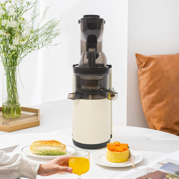 Haushaltsentsafter, Langsamer Entsafter Slow Juicer 500ml(Weiss)