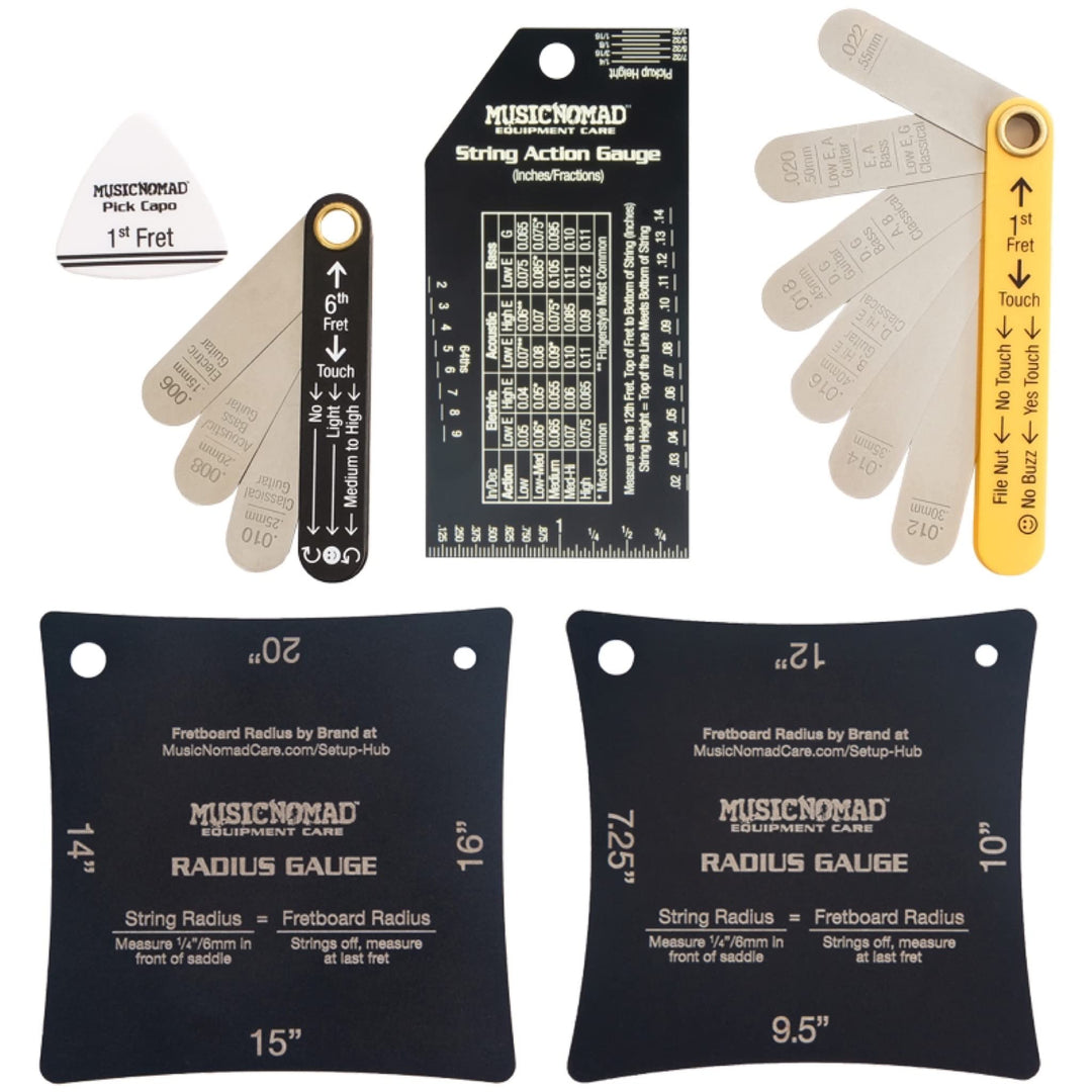 MusicNomad MN604 Precision 6 pc. Guitar Setup Gauge Tool Set - Plus 24 pg. Instructional Booklet and