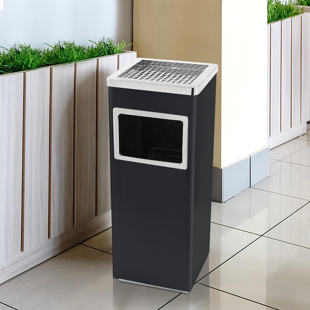 Runder Aschenbecher für den Aussenbereich, lackierter Edelstahl, 30L/35L/48L, abnehmbarer Büro-Mülle