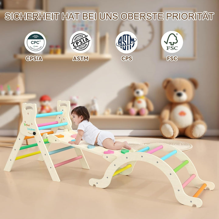 Klettergerüst Indoor Geschenke Junge Mädchen, Montessori Spielzeug ab 1.5 2 3 4 + Jahre, Upgrade 7-i