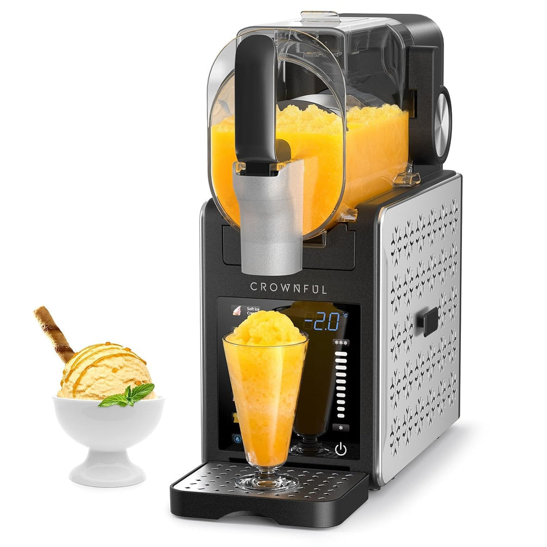CROWNFUL Slush Maschine für zu Hause 1,9 L Slushie Machine, 6 Programme für Eiscreme, Slush, Eis-Coc