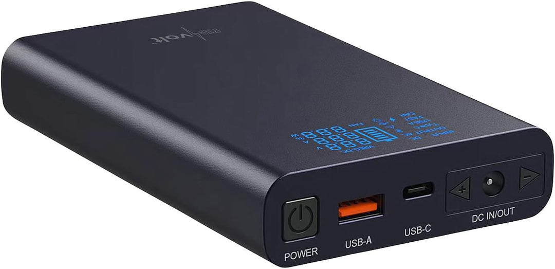 revolt Powerbank 19V DC-Ausgang: USB-Powerbank mit 18 Ah, DC 3-24 V, Starthilfe, QC & USB-C PD, 160