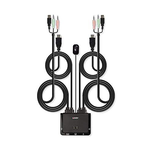 LINDY 2 Port HDMI 2.0, USB 2.0 & Audio Cable KVM Switch, 42345 HDMI 2.0, USB 2.0 & Audio Kabel KVM S