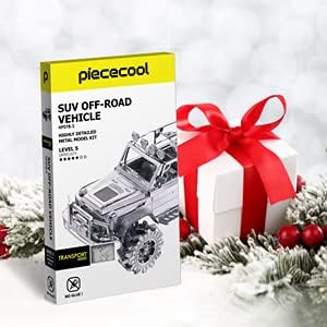 Piececool 3D Puzzle Metall Geländewagen, 3D Metall Puzzle Automodell für 340 Edelstahl, Ganzes Metal