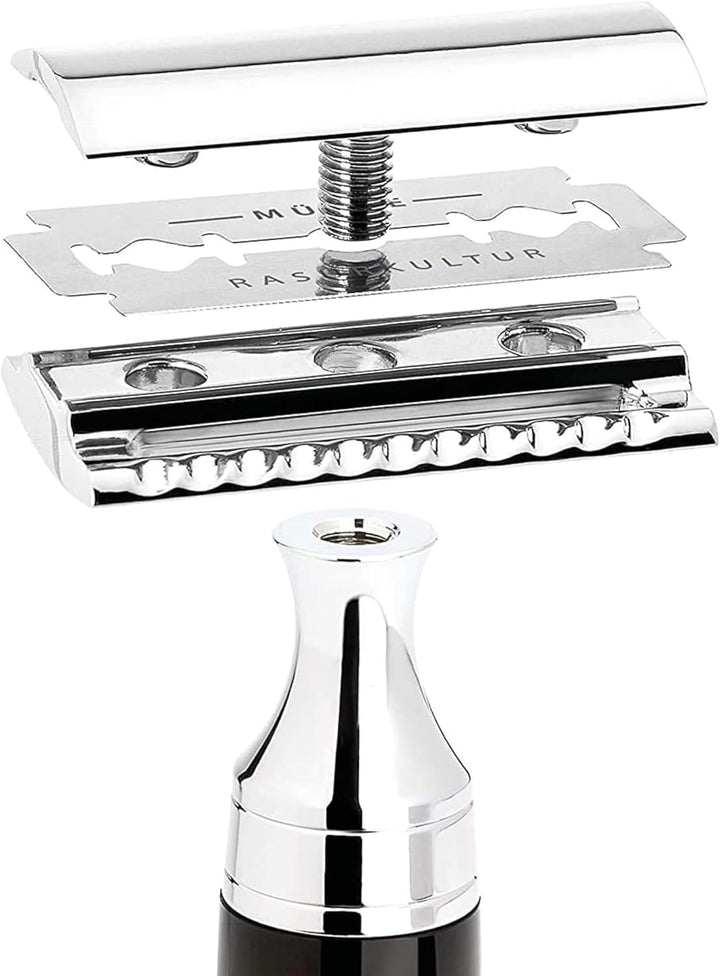 MÜHLE KOSMO Rasierhobel - Sicherheitsrasierer kompatibel mit klassischer Rasierklinge - Griff aus sc