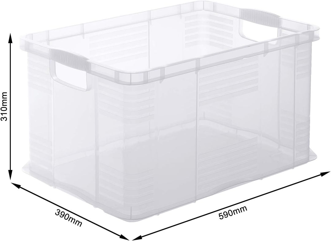 Rotho Agilo Aufbewahrungsbox 55l, Kunststoff, Transparent Transparent Box A3, Transparent Box A3
