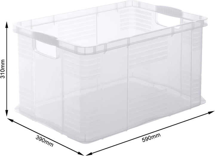 Rotho Agilo Aufbewahrungsbox 55l, Kunststoff, Transparent Transparent Box A3, Transparent Box A3