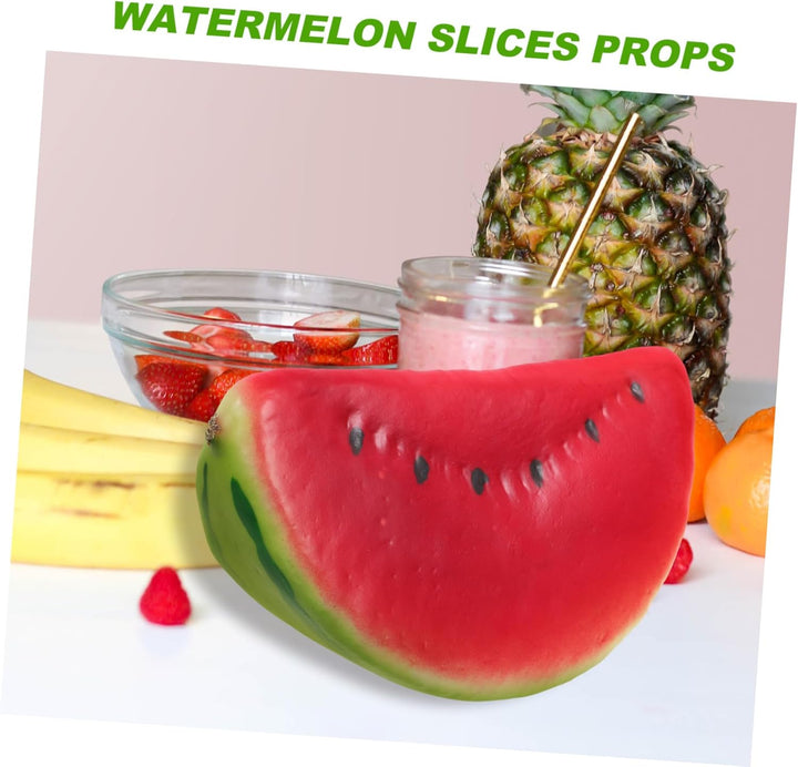 ADOCARN 4stücke Gefälschte Wassermelonenscheiben-Modelle Realistische Fruchtdekorationen Simulierte