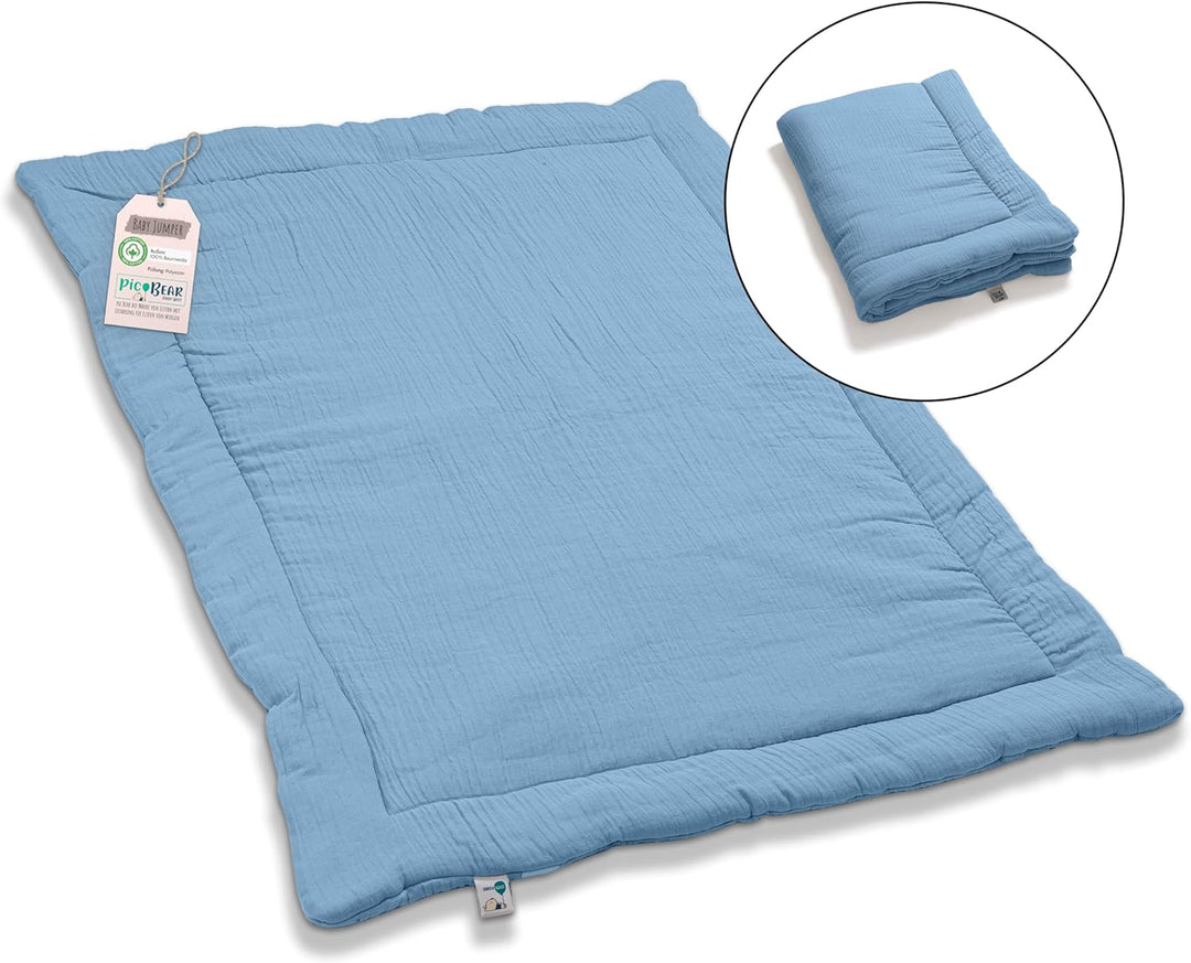 pic Bear Krabbeldecke aus 100% Baumwoll-Musselin: Extra weiche Spieldecke, 95x135 cm - Perfekt für B