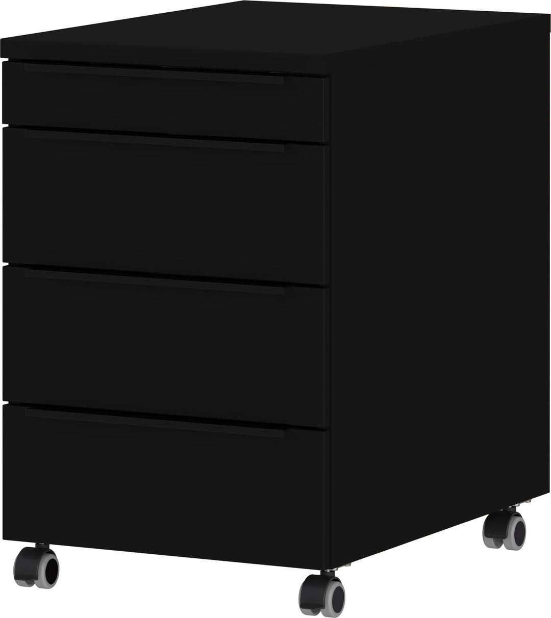 Germania Rollcontainer 4377-83, in Schwarz, mit Utensilienfach, 42 x 63 x 60 cm (BxHxT), Schwarz