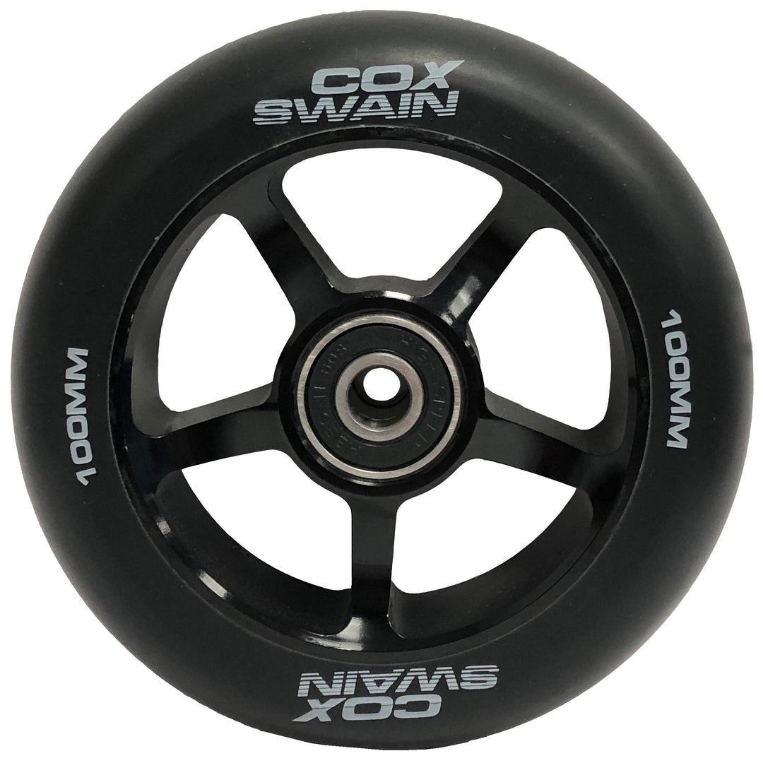 Cox Swain 2 STK. X-385 High End 100mm Stunt Scooter Rollen Alu Core - ABEC 11 Lager, Black/Black