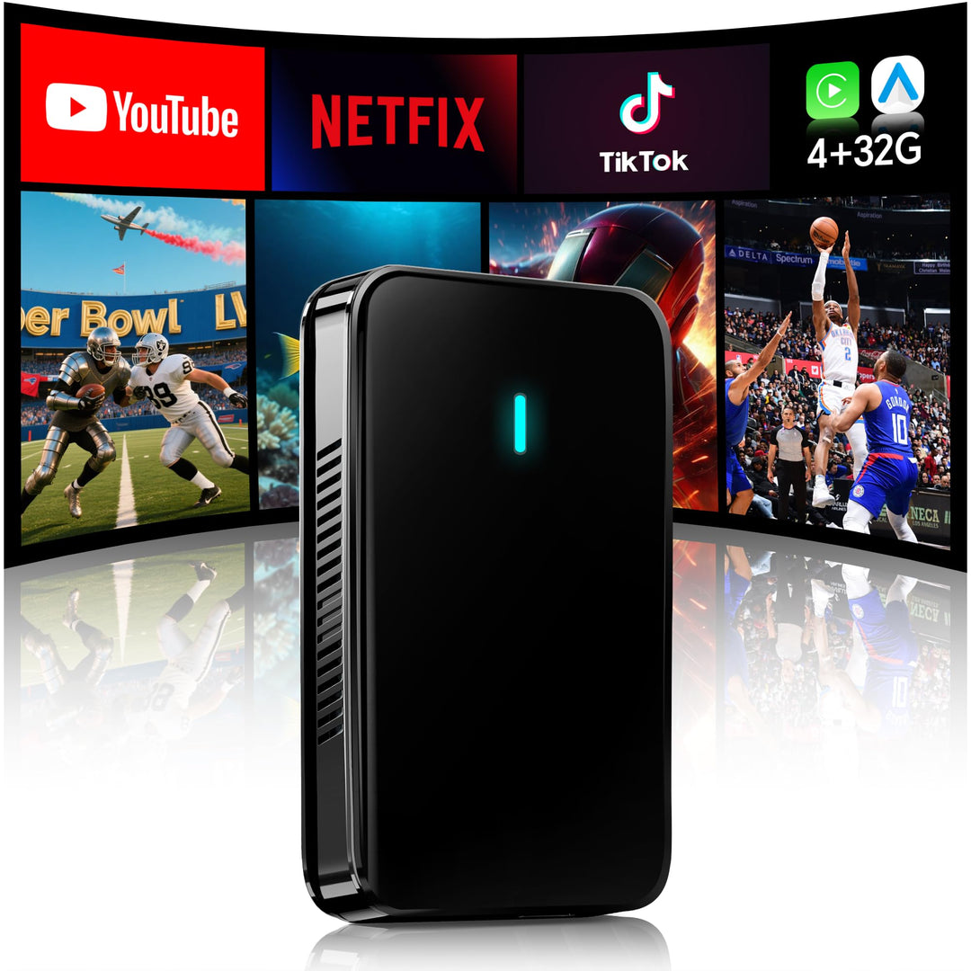 CarPlay Wireless Adapter, Magic AI Box Android Auto mit Dual-WiFi-Stabilität, Kompatibel mit Kabelge