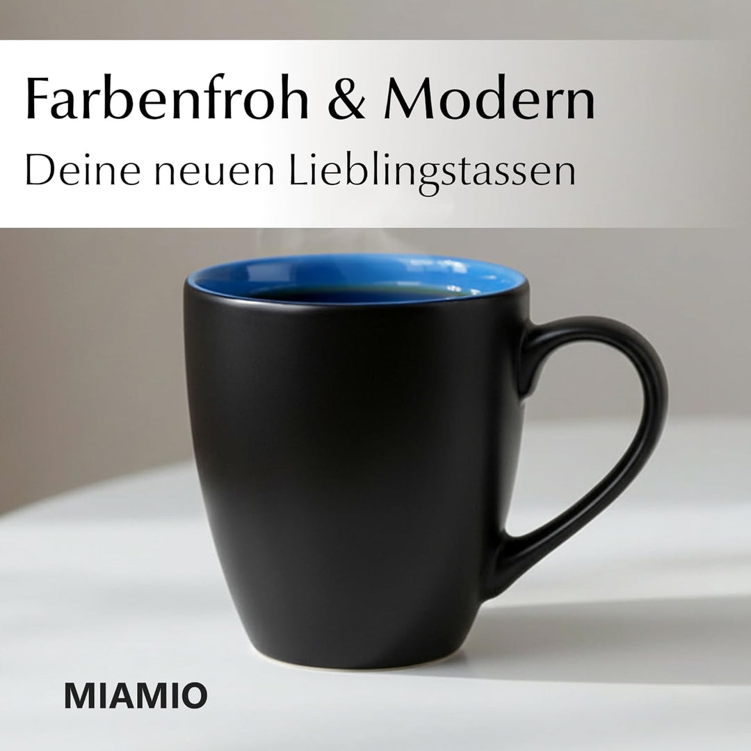 MIAMIO - 6 x 350 ml Kaffeetassen/Kaffeebecher Set - Tassen Set 6er Modern - Le Papillon Kollektion (