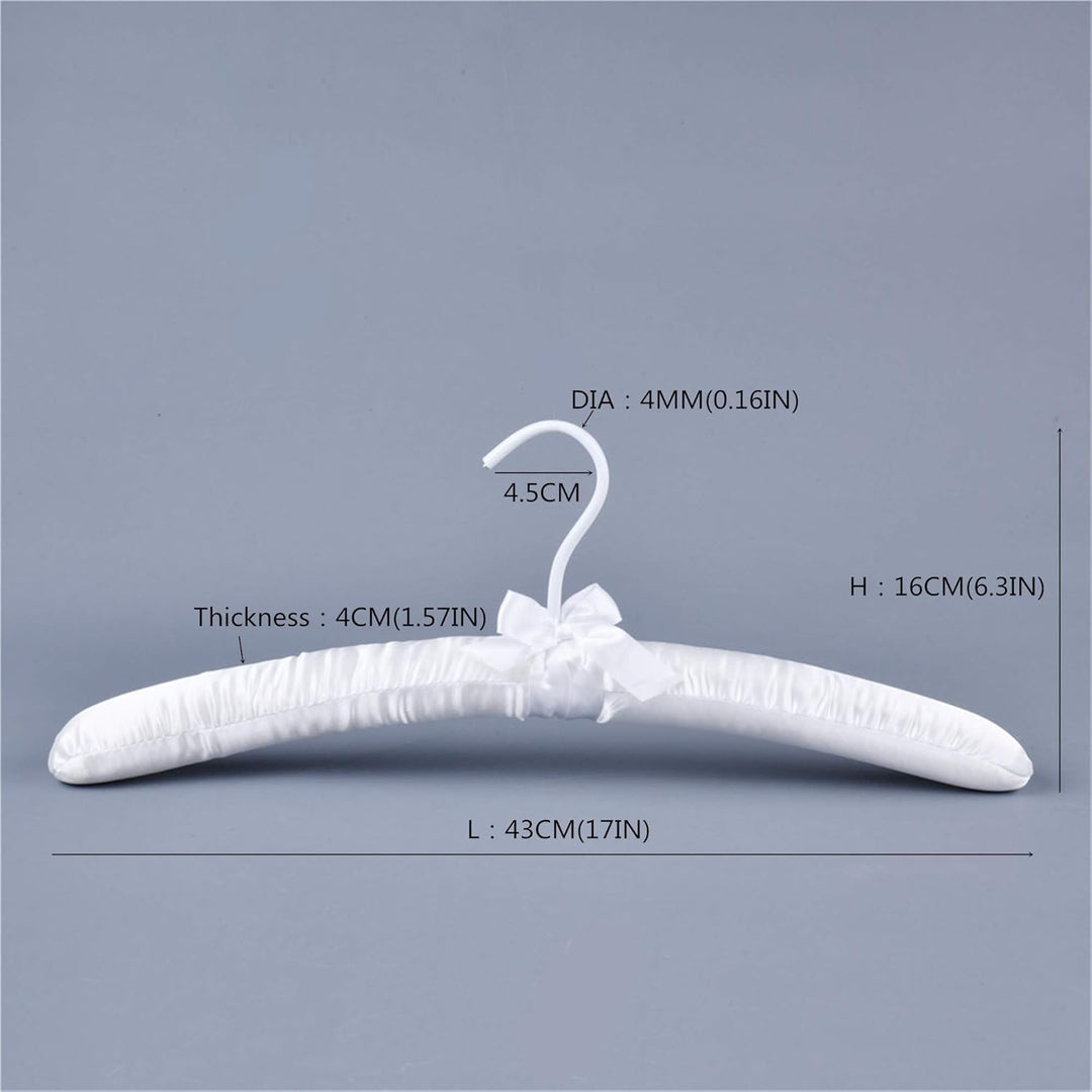 Kleiderbügel, 43 cm, rutschfest, Satin, gepolstert, Keine Aufhängestreifen mehr in Mänteln, Pullover