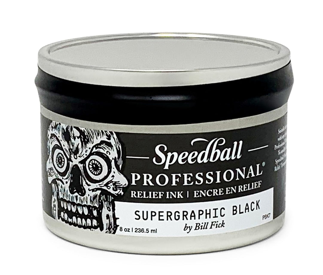 Speedball 3940 Professional Relief Ink Relieftinte, Supergraphic Schwarz, 8-Ounce Can 8-Ounce Can Su