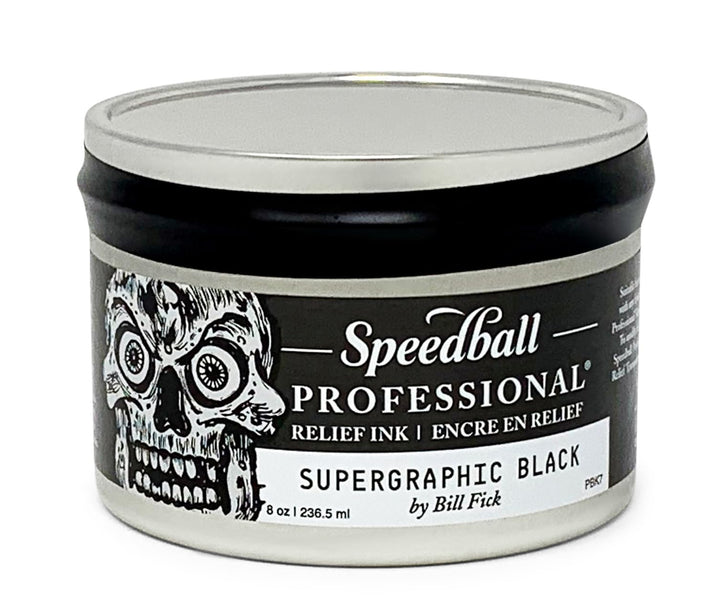 Speedball 3940 Professional Relief Ink Relieftinte, Supergraphic Schwarz, 8-Ounce Can 8-Ounce Can Su