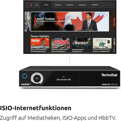 TechniSat DIGIPLUS UHD S2-4K Sat Receiver mit alphanumerischem Display und Twin Tuner (DVB-S/DVB-S2,