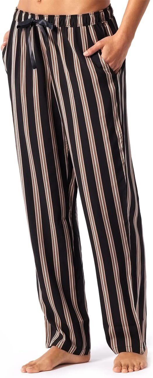 Schiesser Damen Mix & Relax Webhose Lang Schlafanzughose, Braun