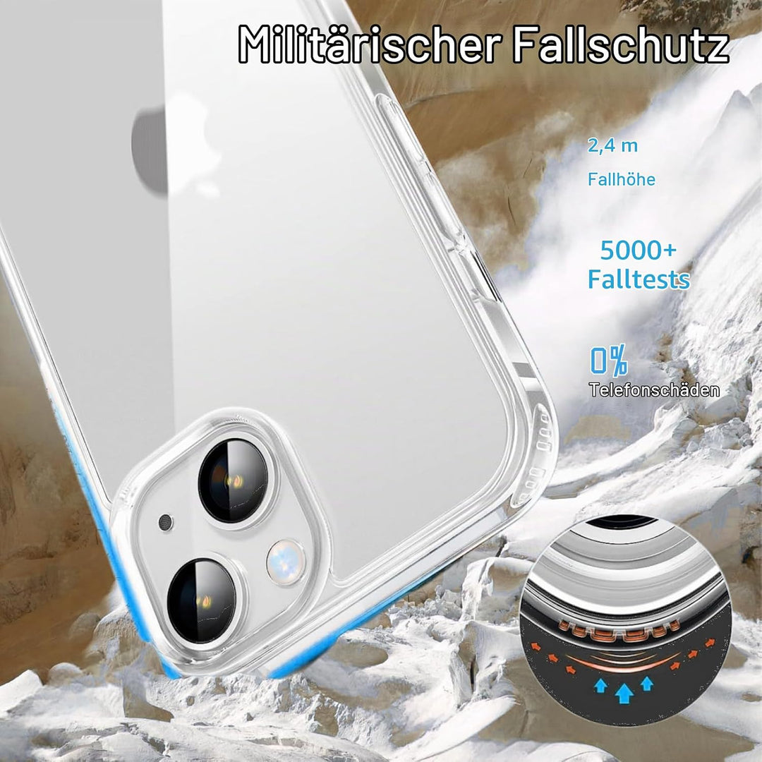 Handykette mit Band für Apple iPhone 14 Hülle und iPhone 13 Hülle - Necklace Handyhülle - Transparen