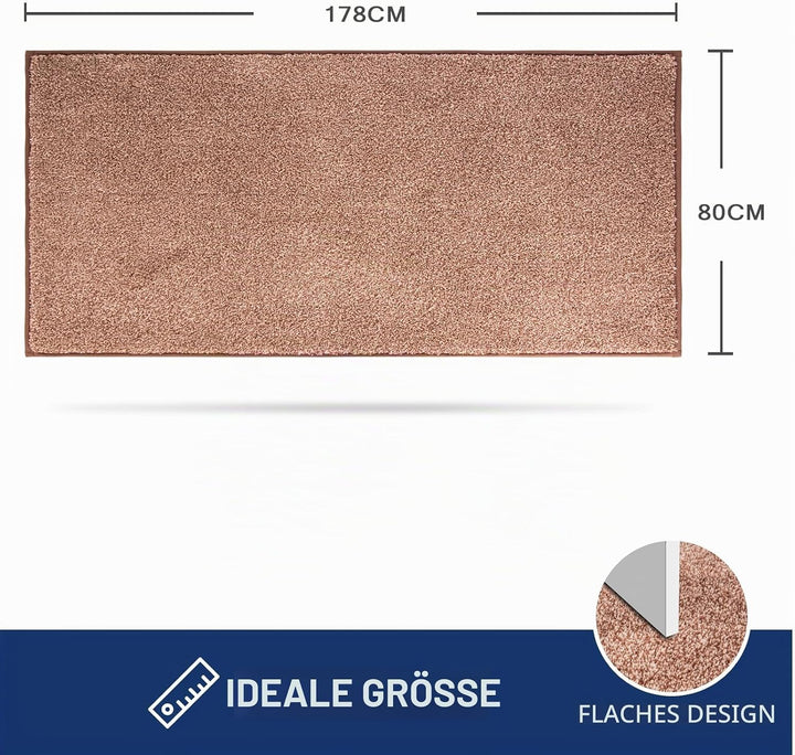 FCSDETAIL Schmutzfangmatte Innen Lang 80 x 178 cm, rutschfeste waschbare Fussmatte, absorbierend Tür