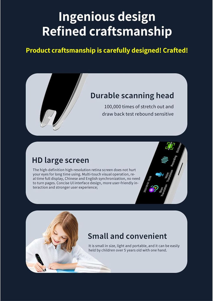 Scan Reading Pen International Edition, 13 Sprachen Smart Scan Reader Pen, Integrierte Aufnahmefunkt