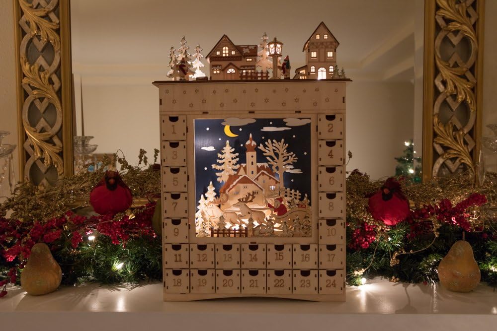Clever Creations - Adventskalender mit Dorf-Motiv - 24-Tage-Diorama für den Weihnachtscountdown - ho