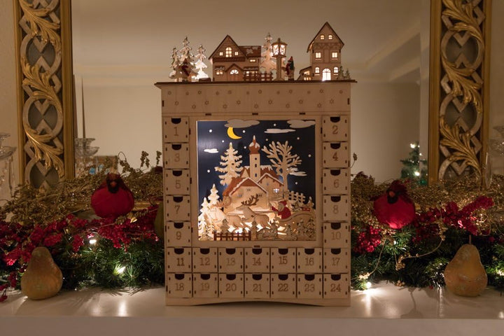 Clever Creations - Adventskalender mit Dorf-Motiv - 24-Tage-Diorama für den Weihnachtscountdown - ho