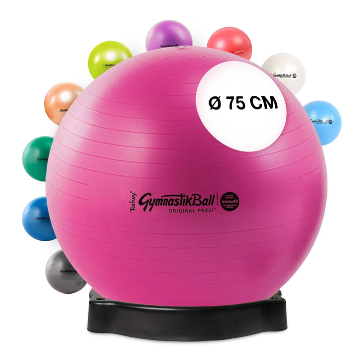 PEZZI Original Pezziball MAXAFE mit Ballschale Sitzball 75 cm Rubinrot, 75 cm Rubinrot