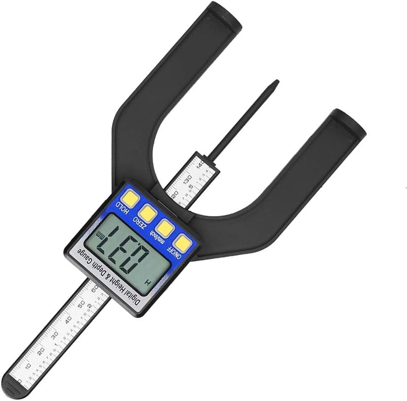 Digitaler Tiefenmesser Höhenmesser, 0–80mm Profiltiefenmesser Digitales Tiefenmessgerät Höhenmessger