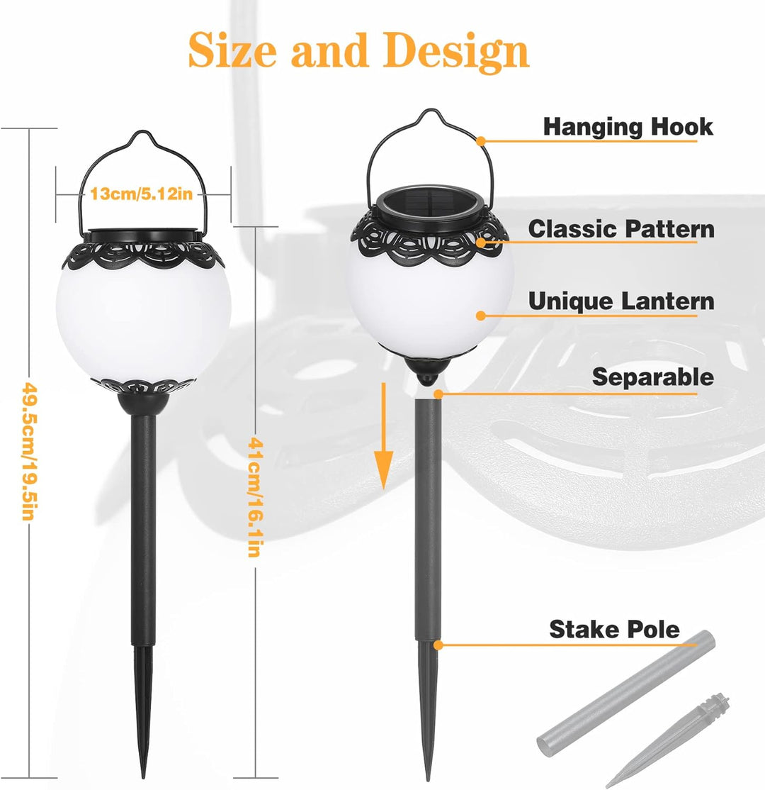 Solarlampen für aussen Garten, 2 Stück Solarlaterne für aussen Kugel IP65 Wasserdicht, Bonsery Solar