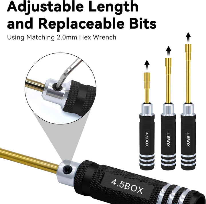 Sechskantmutter Schraubendreher Satz 2.0mm 2.5mm 3.0mm 3.5mm 4.0mm 4.5mm 5.0mm RC Werkzeug Steckschl