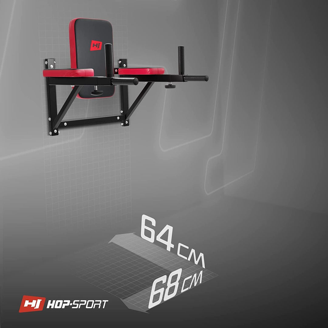 Hop-Sport Dipper Dip Barren Dip Station mit ausziehbaren Haltegriffen Bauchmuskeltrainer zur Wandbef