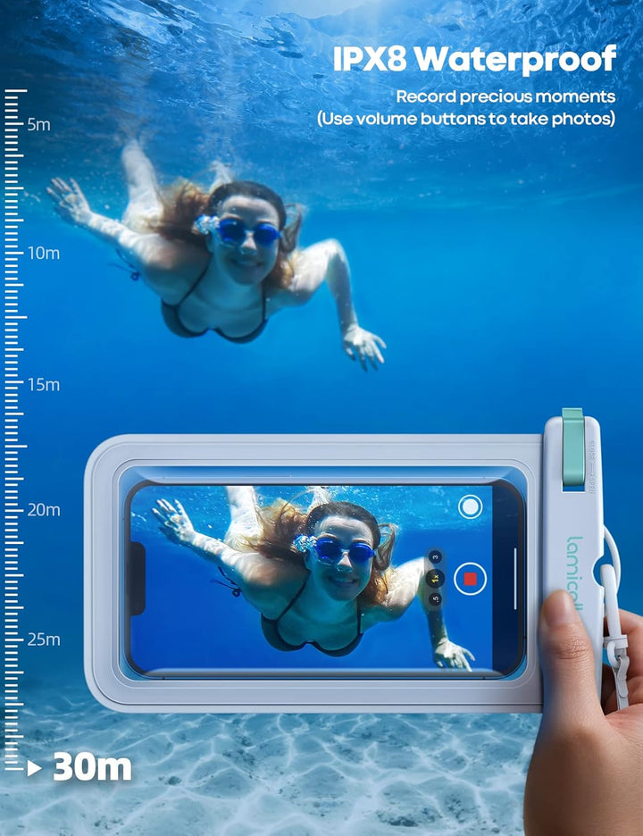 Lamicall wasserdichte Handyhülle, Unterwasser Handytasche - [2 Stück] IPX8 Wasserfeste Hülle für Sch