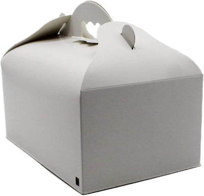 BAMI 25 Stück Konditorei Box Gebäckkarton Kuchenbox, M- 200x130x90mm Tortenbox, aus Pappe mit Griff,