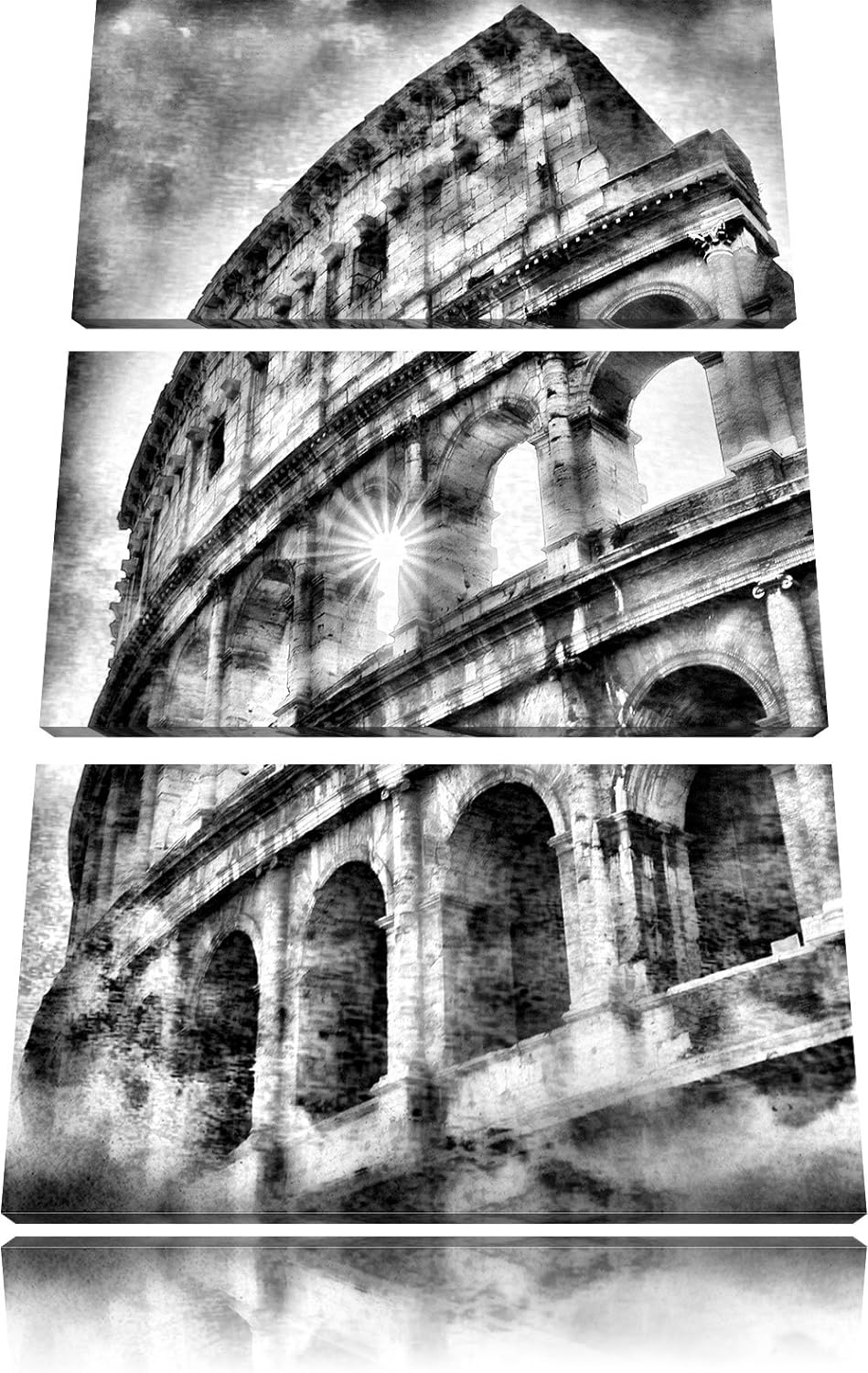 Pixxprint Kolosseum Rom als Leinwandbild | Grösse: 3 Teilig (120x80) | Wandbild| Kunstdruck | fertig