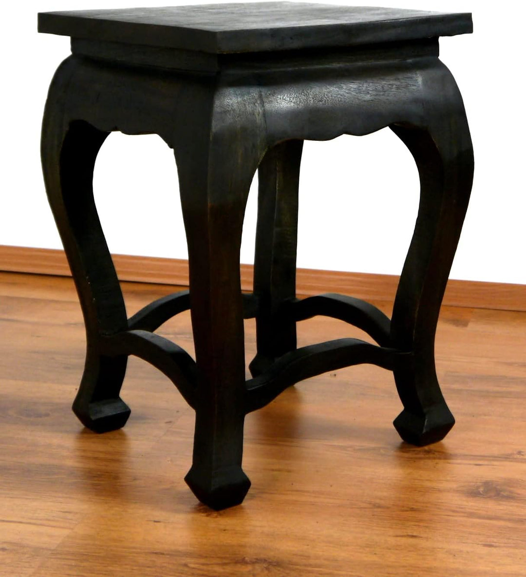 livasia Hoher schwarzer Opiumtisch, Beistelltisch, Nachttisch, Podest, Couchtisch