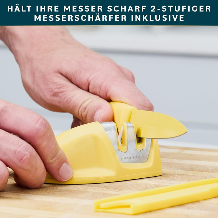 Home Hero Messerset Scharfe Küchenmesser Set - Kochmesser Set Edelstahl Messer Set (5-tlg mit Scheid