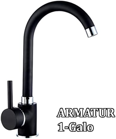 Rein Schwarz LINDBERGH® Antibakterielle Granit Spüle "MON44 + 1-Galo" + Siphon Einbauspüle Küchenspü