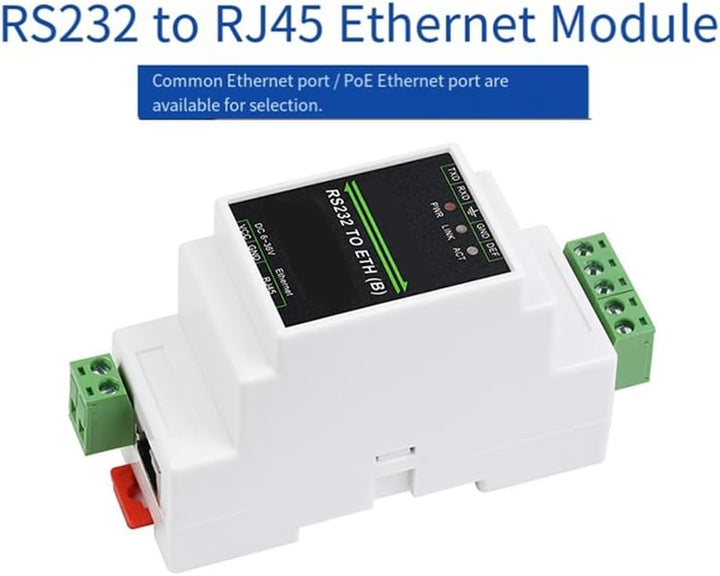 Industrial RS232 Server auf Ethernet Server RJ45 / IP-Konverter Rail-Mount PoE Konverter-Modul