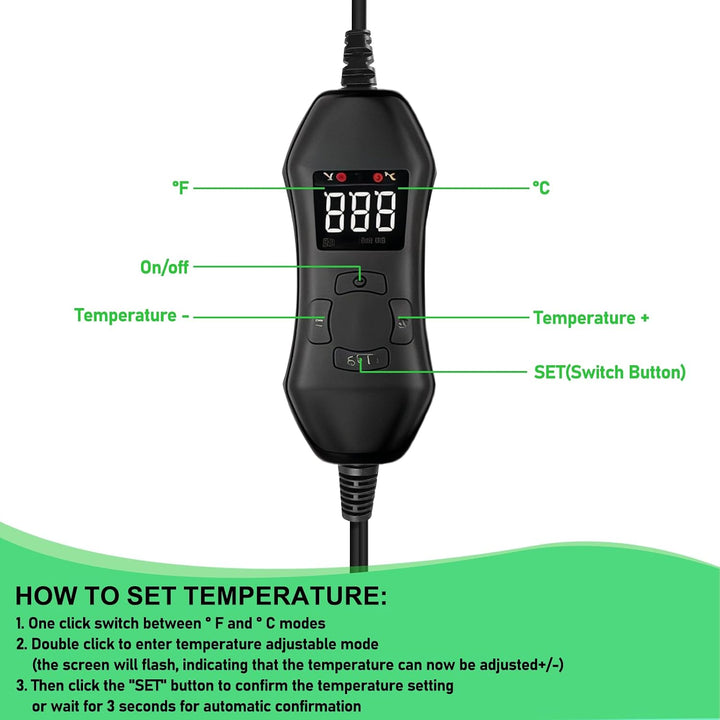 Heizmatte Pflanzen: Heizmatte Wärmematte für Sämling, 10"x20.75" Heizmatte mit Thermostatregler für