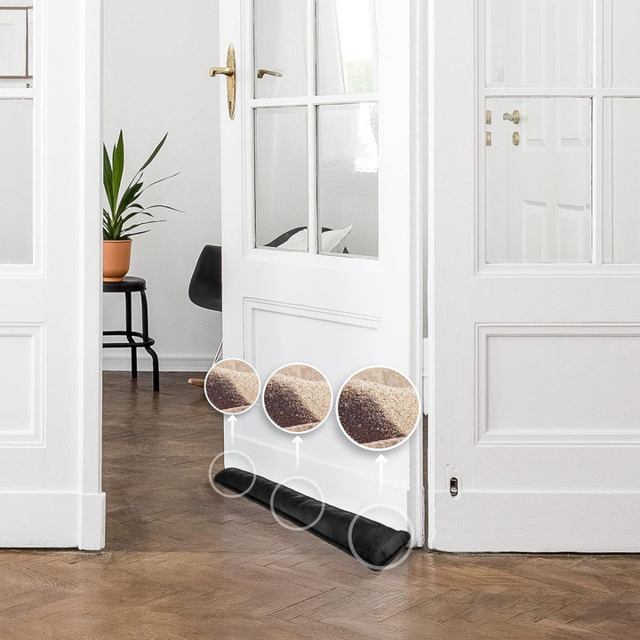 COM-FOUR® 2X Zugluftstopper für Tür und Fenster - Microfaser Windstopper- Energie sparen mit Luftzug