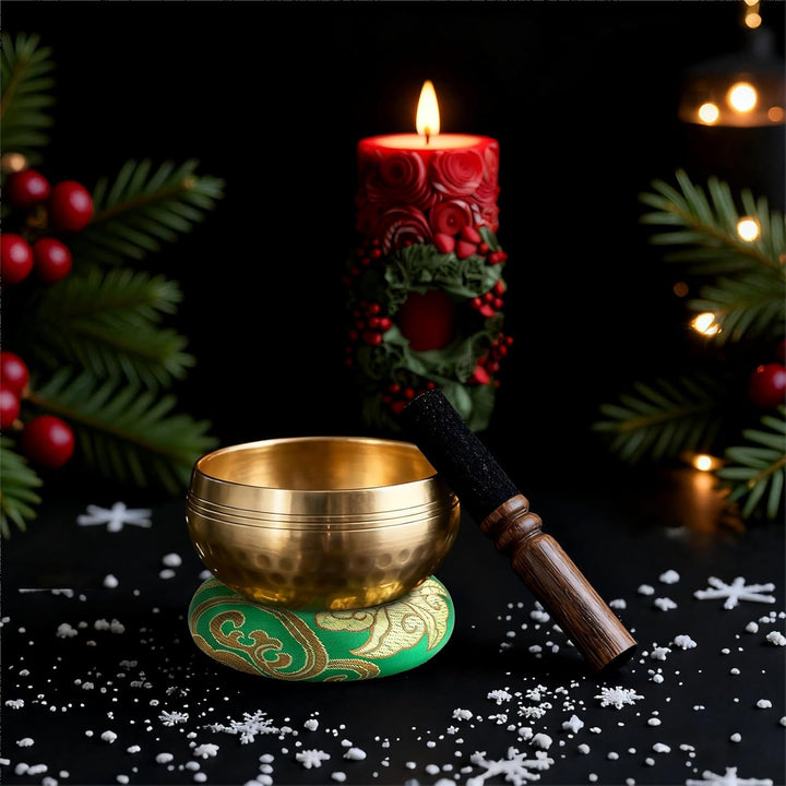 Tibetische Klangschalen Set Ø8cm, Klangschale klein für Yoga Meditation und Entspannung, Hand gehämm