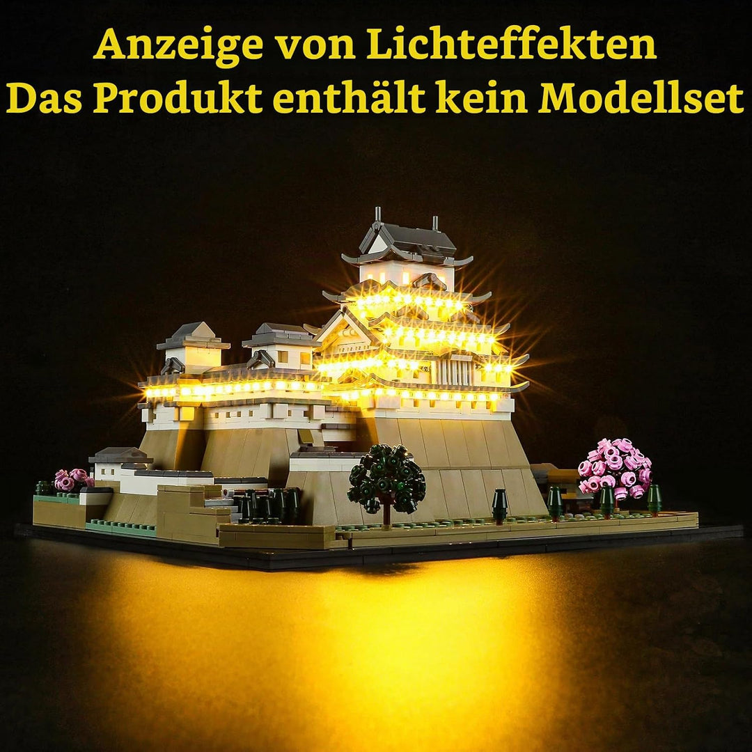 GEAMENT LED Licht-Set Kompatibel mit Lego Burg Himeji (Himeji Castle) - Beleuchtungsset für Architec