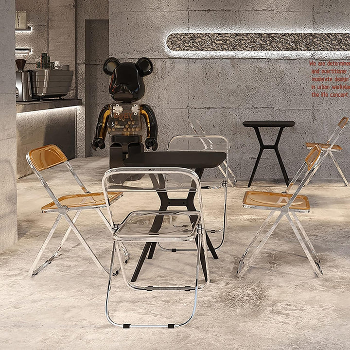 AoForce Acryl-Klappstühle Luxuriöser moderner transparenter Klappstuhl Stapelbarer Kristallsitz Wohn