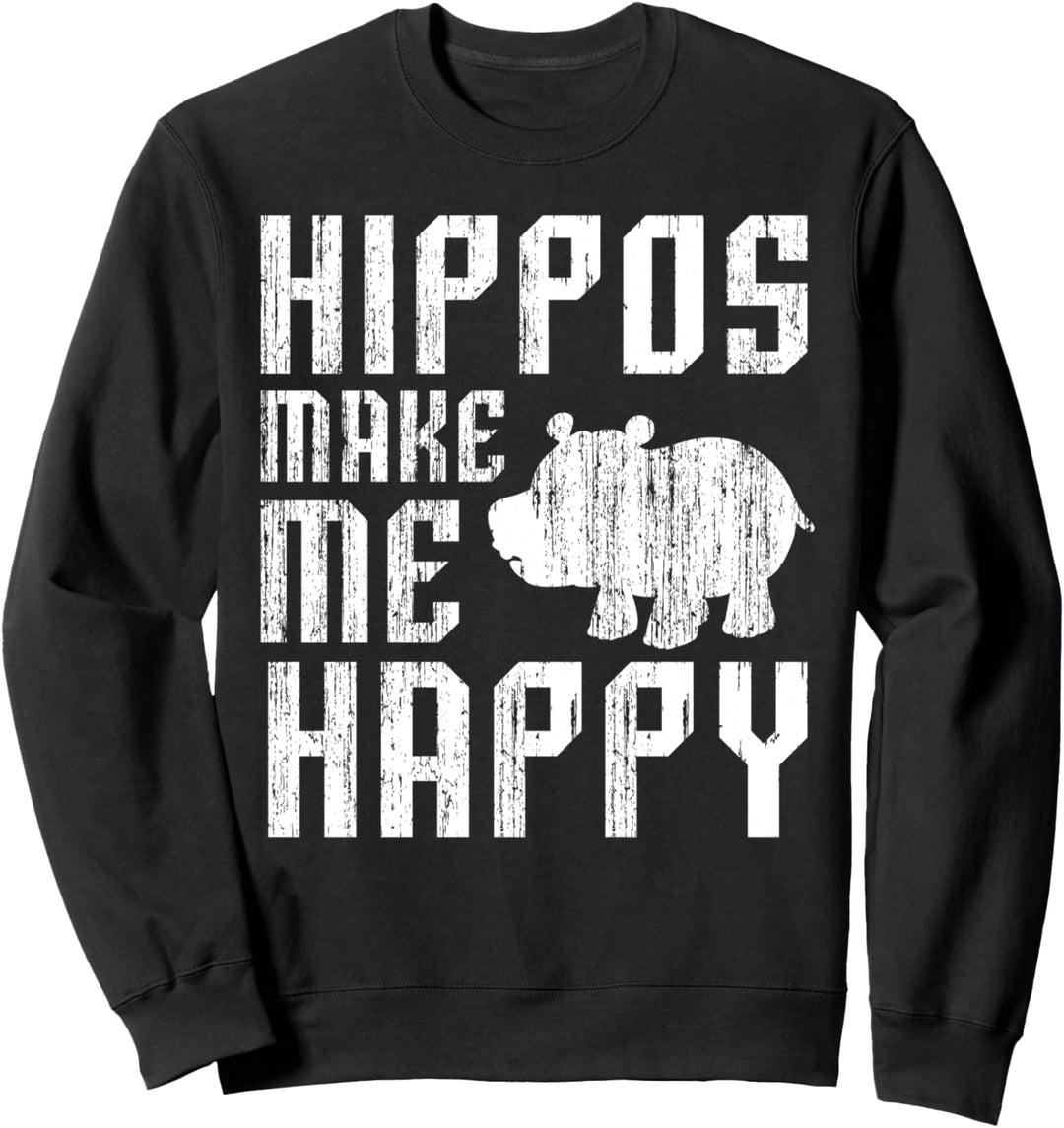 Lustige Nilpferde Nilpferde machen mir glückliche Tierfreund Sweatshirt